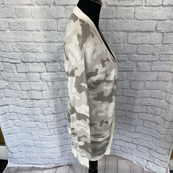 Express women S 100% cotton camo print open front cardigan w/pockets - Picture 6 of 12